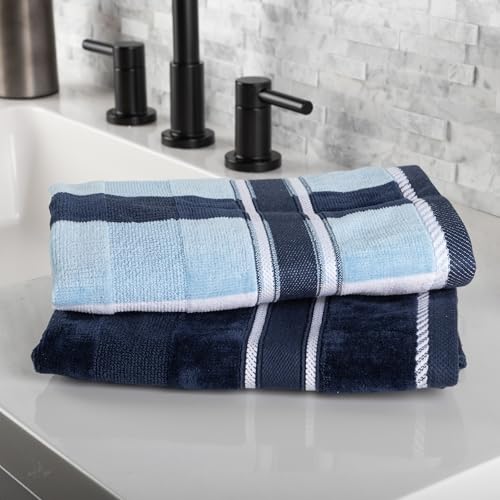 6-Piece Cotton Bathroom Towel Set - Navy Blue, 525 GSM Soft Bath Essentials