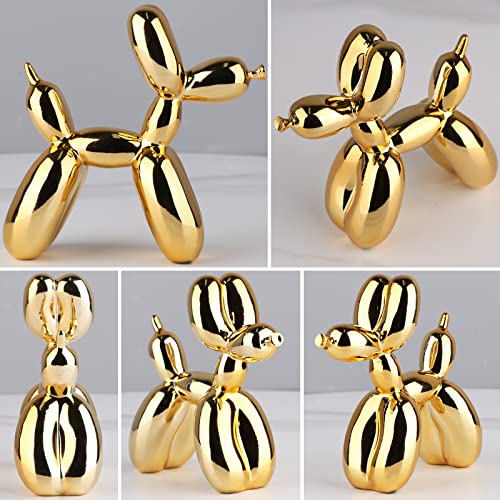 Modern Balloon Dog Statue Resin Sculpture for Desk and Shelf Decor