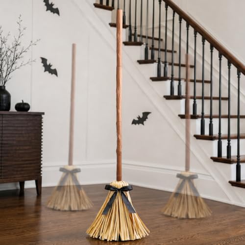 Joyehome Animated Floating Witch Broom - 49" Touch & Sound Activated Halloween Indoor Decoration