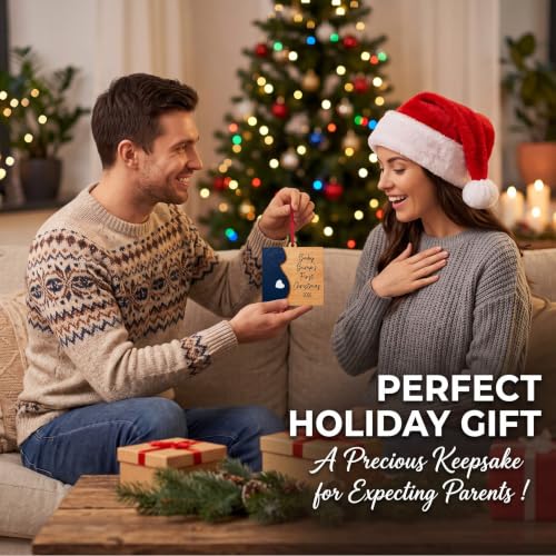 Baby Bump's First Christmas Wooden Ornament - Pregnancy Keepsake 2026