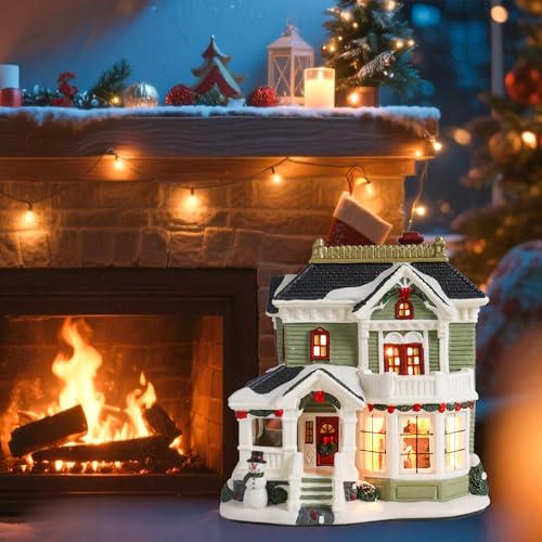Lighted Christmas Village House - Ceramic Indoor Holiday Decor with LED