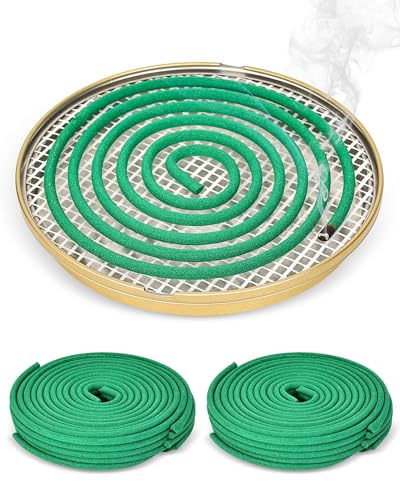 Citronella Incense Coils for Outdoor Use, 20-Count with Metal Stand