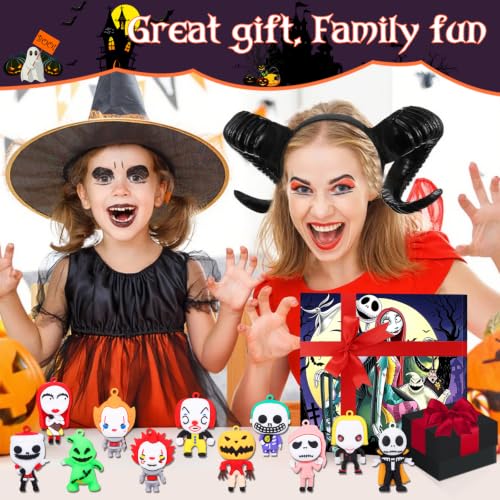 Halloween Advent Calendar 2026 with 24 Spooky Collectible Figurines - Horror Character Miniatures for Holiday Decor