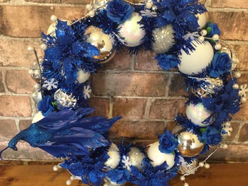50pcs Royal Blue Artificial Silk Rose Flower Heads - 1.6"