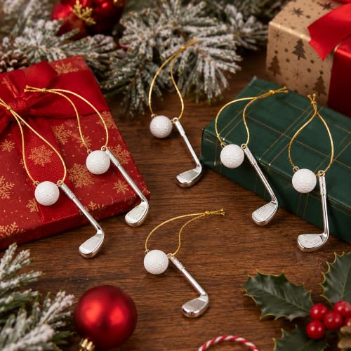 12 Sets Golf Ball and Club Christmas Tree Ornament, Xmas Decor