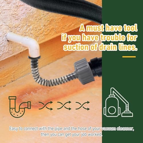 AC Drain Line Cleaner Wet Vac Attachment for Unclogging PVC Pipes