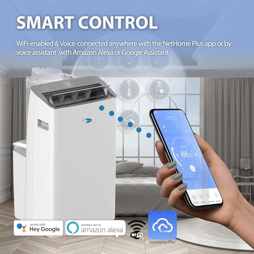 Portable Air Conditioner Inverter 14000 BTU Smart Wi-Fi with Dehumidifier