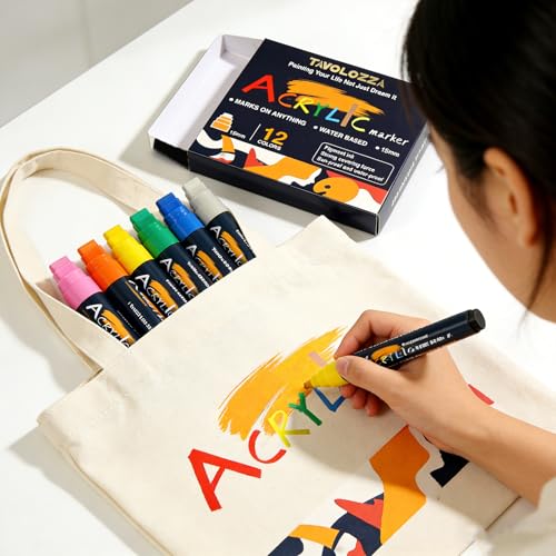 Neon Jumbo Acrylic Paint Markers - 12 Vibrant Colors, 15mm Graffiti Pens