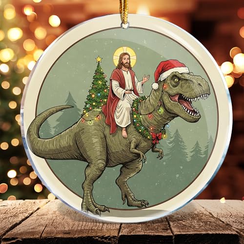 Jesus T-Rex Dinosaur Christian Christmas Ornament Keepsake