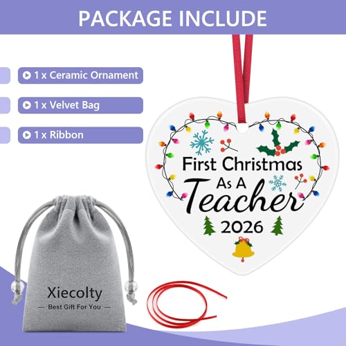 Teacher Christmas Ornament - First Year Appreciation Gift for Educators