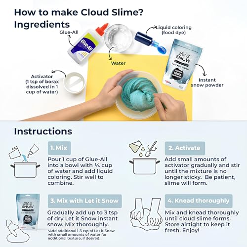 Let it Snow Instant Fake Snow Powder for Slime and Christmas Decor