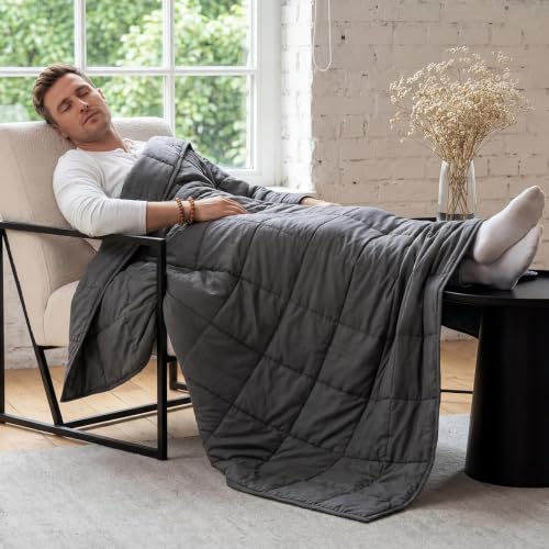 15lb Cooling Weighted Blanket, 60"x80" Queen Size Breathable Heavy Blanket