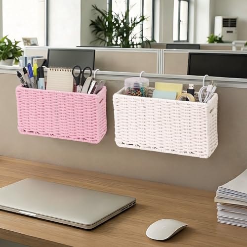 Cotton Rope Bedside Caddy Hanging Storage Organizer for Dorm Bunk Bed