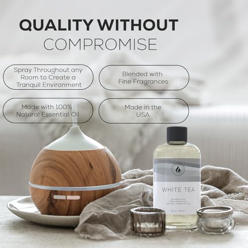White Tea Luxury Diffuser Oil Refill (8.5 Fl Oz) - Hotel Scent Home Fragrance