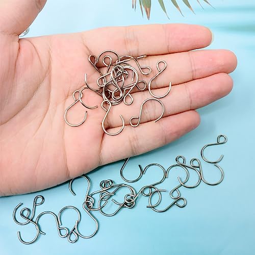 200-Pack Mini Stainless Steel S-Hooks for Ornaments & Suncatchers