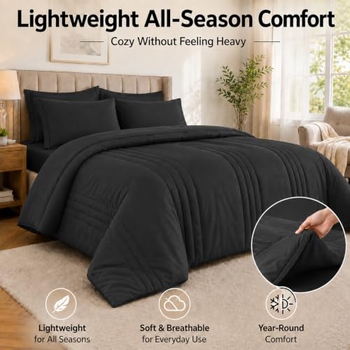 7-Piece Queen Comforter Set - Soft Microfiber Bed in a Bag with Sheets