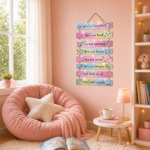 8-Piece Unicorn Wall Decor Set with LED Lights for Kids Nursery Bedroom