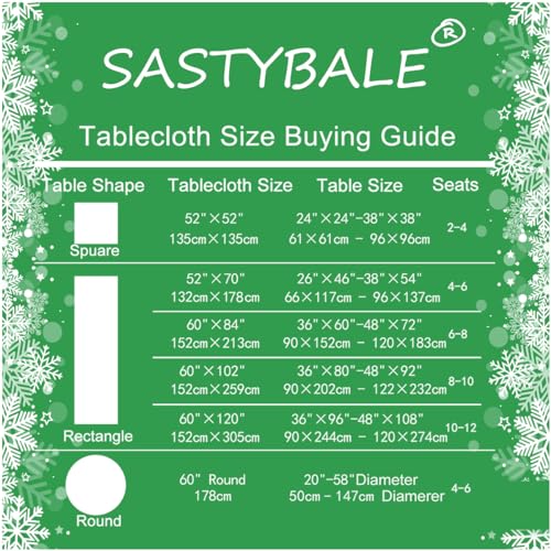 Christmas Rectangle Tablecloth 60 x 84 inches Green - Holiday Festive Decor