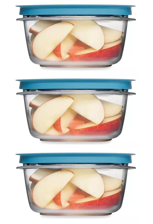 Utensilux Storage Containers, Easy Find Lids, Teal, 5 cup, Flex & Seal, Leak Proof Lids, Food Storage Set, Clear Meal Prep Flex Containers, 3 Piece Set
