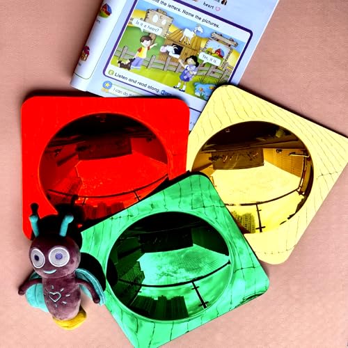 Sensory Wall Mirror Set 3 Pcs Acrylic Bubble Mirrors for Kids, Red, Yellow, Green