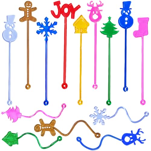 JOICEE 56Pcs Christmas Sticky Hands Toys – 8 Designs Stress Toys for Kids