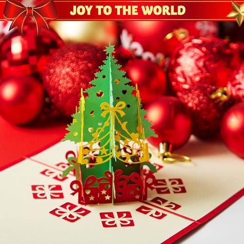 JOYIN 7 Pack 3D Christmas Greeting Cards with Envelopes - Festive Holiday Notes