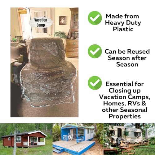 Heavy-Duty Clear Vinyl Recliner Cover - Waterproof Furniture Protector