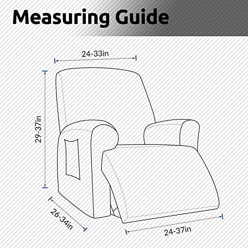 Stretch Recliner Chair Cover with Pocket - Washable 1-Piece Slipcover