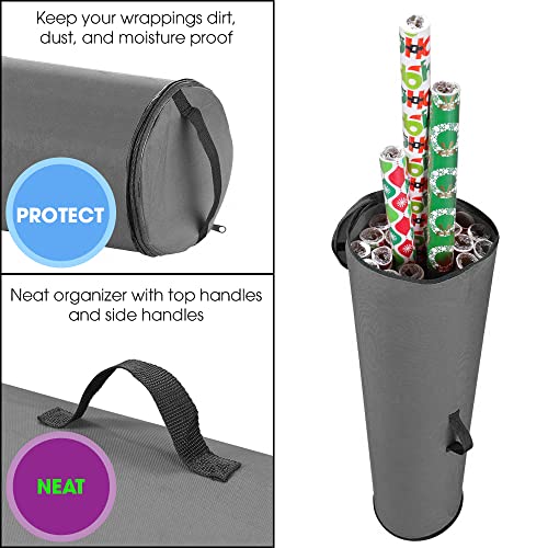 Wrapping Paper Storage Bag 40 Inch Under Bed Gift Wrap Organizer Gray
