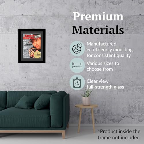 11x14 Magazine Display Frame with Black Mat for 8.5x11.25 Media