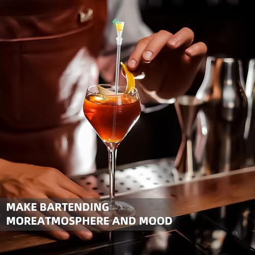 Colorful Cocktail Stir Sticks Set - 10 Acrylic Drink Mixers with Mini Accessories