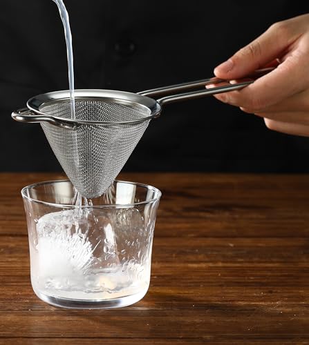 Cocktail Geek Stainless Steel Fine Mesh Cocktail Strainer Set of 2 with Long Handles