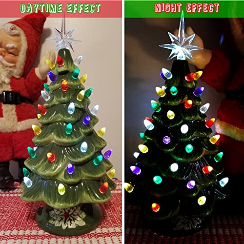 Ceramic Christmas Tree Replacement Bulbs & Star Topper Set (122 Pcs)