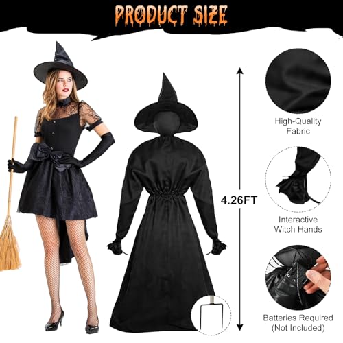 Light Up Holding Hands Witches Outdoor Halloween Decor - 5 Pack, 4.3 Ft