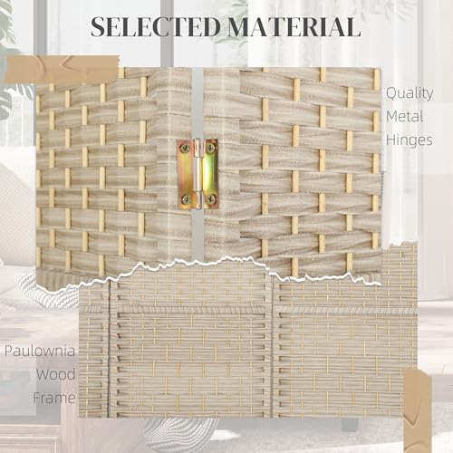 6-Panel Freestanding Room Divider, 6 Ft Foldable Privacy Screen, Washed Oak