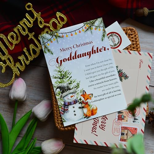 BlinkWishes Goddaughter Christmas Card – Goddaughter Edition with Envelope & Seal