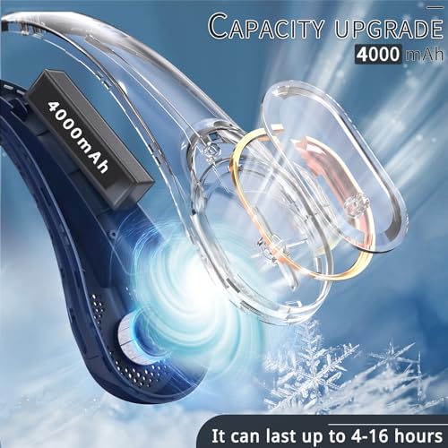 Bladeless Rechargeable Neck Fan 4000mAh Portable Personal Fan