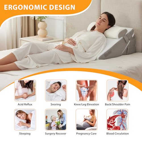 Adjustable 3-Piece Wedge Pillow Set for Post Surgery Support
