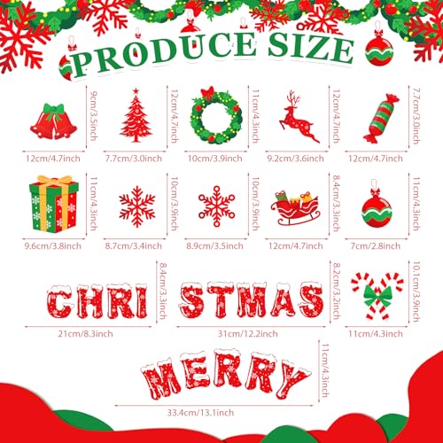 Merry Christmas Dishwasher Magnets 12pc Set – Reusable PVC Kitchen Refrig Door Decor