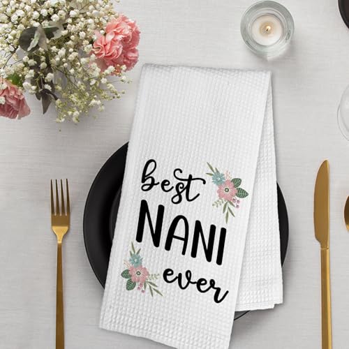 Nani Kitchen Hand Towels - Grandma Gifts for Women, Bathroom Decor, 16x24 Inch, Variation of Nani