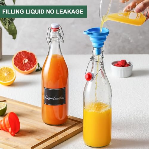 8 Pack 33 oz Swing Top Glass Bottles with Airtight Stopper Lids