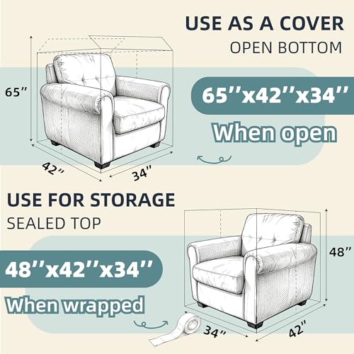 Extra Large Clear Furniture Moving Covers for Sofa & Loveseat