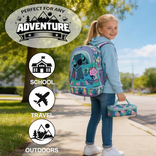 Kids 5-Piece 16-Inch Backpack Set with Lunch Bag & Utility Case - Purple