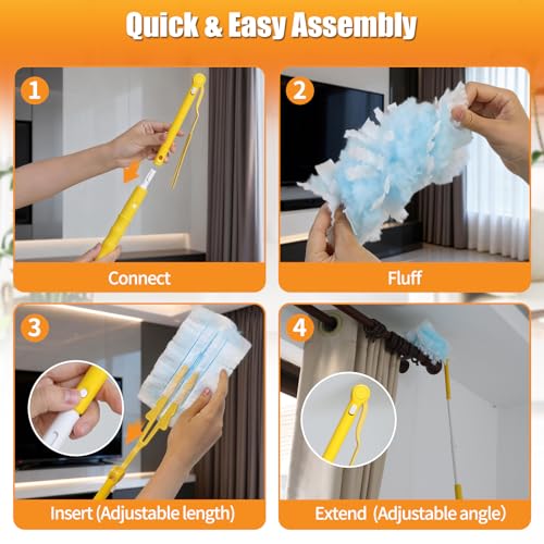 80-Pack Microfiber Duster Refills - Disposable Multi-Surface Dusting Pads
