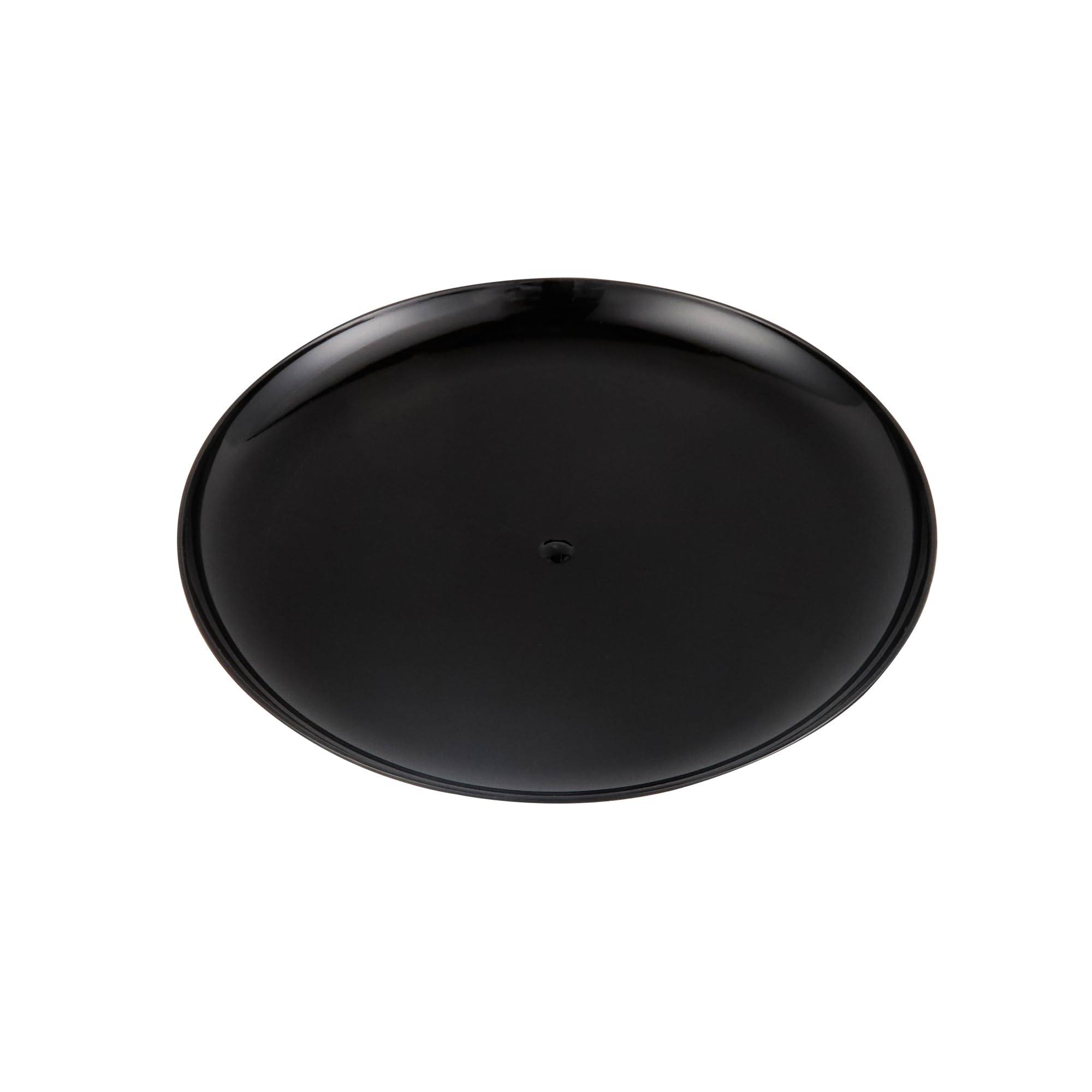 Restaurantware 7 x 7 Inch Party Plates 100 Disposable Plastic Dessert Plates - Round Heavy-Duty Black Plastic Salad Plates Serve Sides Or Appetizers For Weddings Or Catering