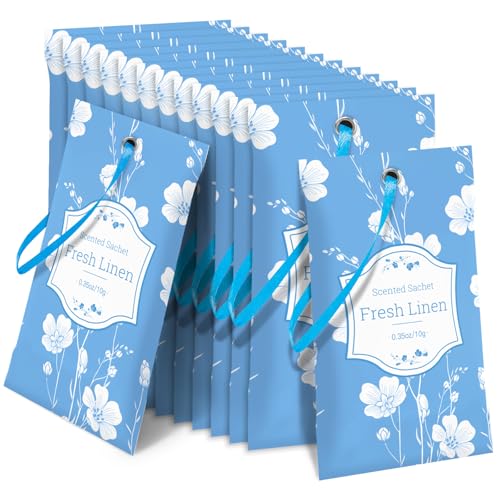 Linen Scented Sachets for Drawers and Closets - 14-Pack Air Freshener