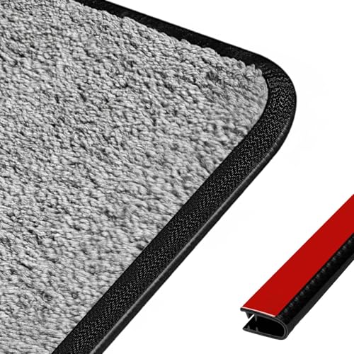 10ft Self-Adhesive Carpet Edge Trim, Waterproof PVC Rug Protector, Black