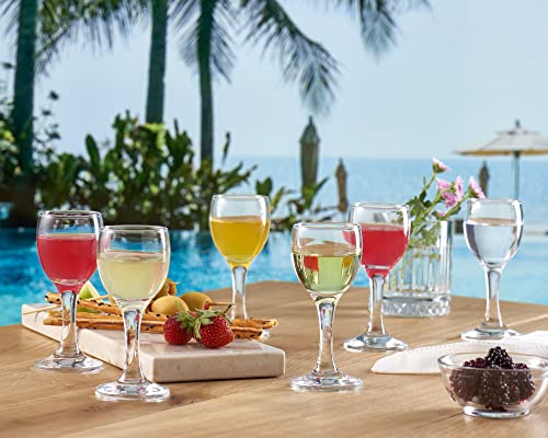 Pasabahce 6-Piece Crystal Shot Glasses Set - Mini Liqueur & Tasting Glasses 2 oz