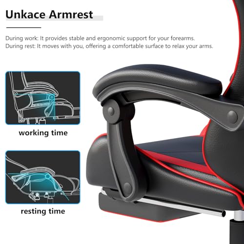 Ergonomic Gaming Chair with Footrest, High Back Office Desk Chair