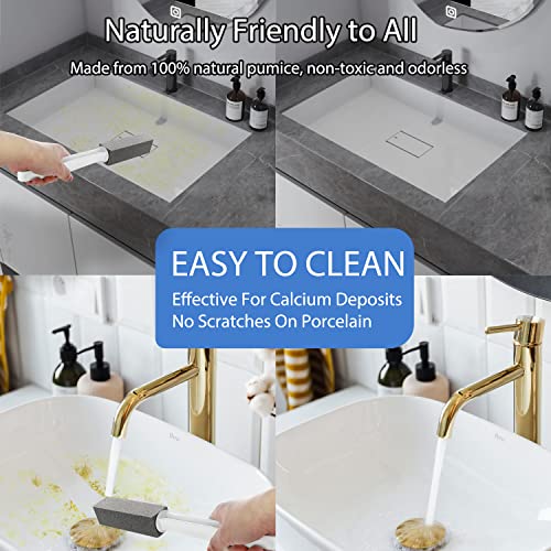 Pumice Stone Toilet Bowl Cleaner Brush with Extra Long Handle (2 Pack)